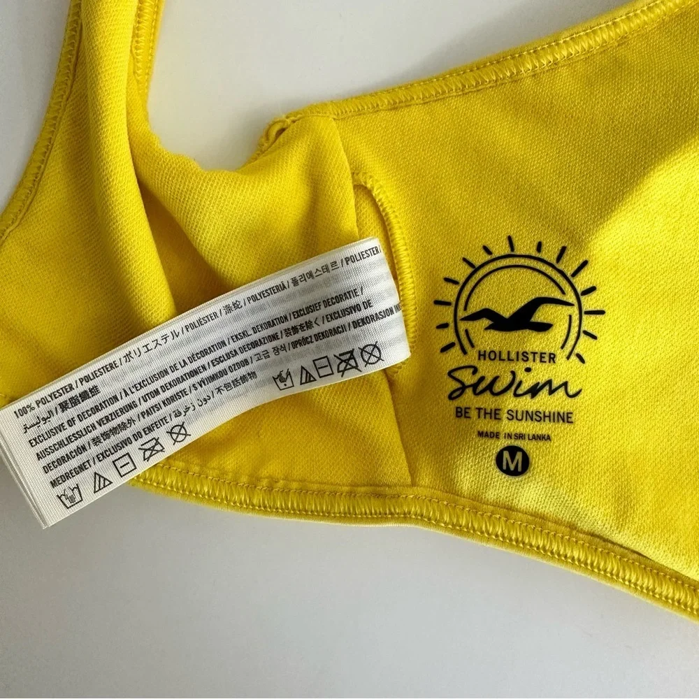 Hollister Yellow Ribbed Bikini Top siz M